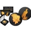 1922 Peace Silver Dollar Black Ruthenium & 24kt Gold Enhanced