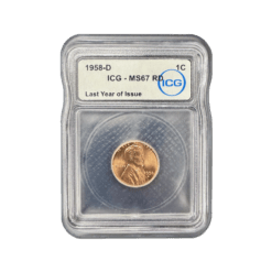 1958-D Lincoln Cent - Last Year of Issue - ICG MS67 RD
