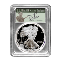 1990-S Silver Eagle - Minute Man Label - PCGS PR70 DCAM Thomas Cleveland Signature