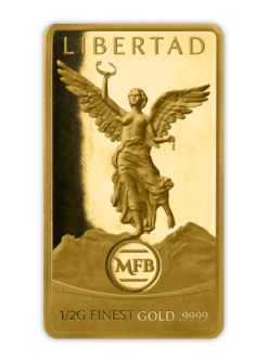 2022 Solomon Isl. Libertad Most Famous Bullion 1/2 Gram .9999 Gold Prooflike Bar