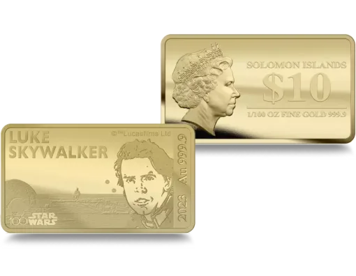 2023 Star Wars Luke Skywalker Au .9999 1/100oz Gold Proof-like Bar