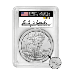 2024 (P) Silver Eagle Star Privy - Emily Damstra Signature Label - PCGS MS70 FDI