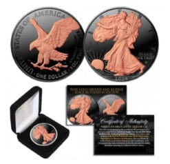 2024 Silver Eagle Black Ruthenium & 24 Kt Rose Gold Enhancement