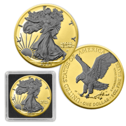 2024 Silver Eagle Reverse Black Ruthenium & Gold Enhanced 1 oz Silver