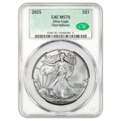 2025 $1 American Silver Eagle CAC MS70 First Delivery