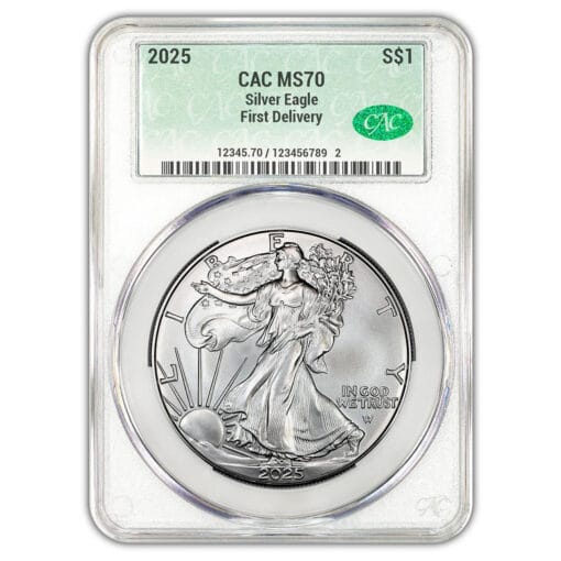 2025 $1 American Silver Eagle CAC MS70 First Delivery