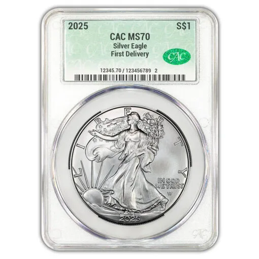 2025 $1 American Silver Eagle CAC MS70 First Delivery