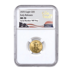 2025 $5 Gold Eagle in God We Trust Label - NGC MS70 Early Releases