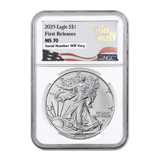 2025 Silver Eagle - In God We Trust Label - NGC MS70 First Releases