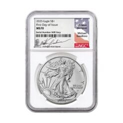 2025 Silver Eagle – Michael Gaudioso Signature Label – NGC MS70 FDI