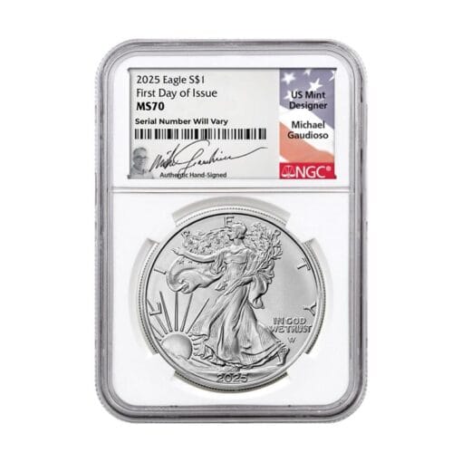 2025 Silver Eagle – Michael Gaudioso Signature Label – NGC MS70 FDI