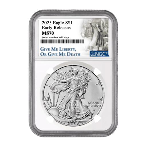 2025 Silver Eagle NGC MS70 - Early Releases - Founding Fathers Label