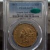 1861 $20 Double Eagle. PCGS AU55 CAC. Nice looking coin