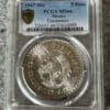 1947-Mo MEXICO Silver 5 Peso Cuauhtemoc Coin PCGS MS66