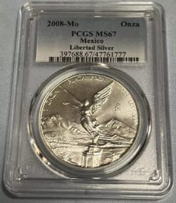 2008-Mo Mexico PCGS MS 67 Onza libertad 1 oz