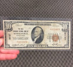 1929 $10 National Banknote from The Gold Standard National Bank of Marienville Pennsylvania