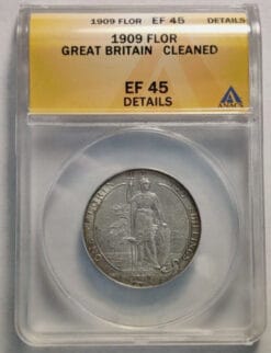 Great Britain 1909 Florin 2 Shilling XF45 Det Edward VII Silver Coin Key Date 3B