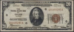 Fr.1870-G 1929 Chicago $20 Federal Reserve Bank Note Very Fine