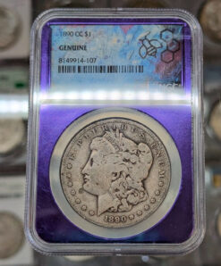 1890-CC Morgan Silver Dollar. NGC Genuine.