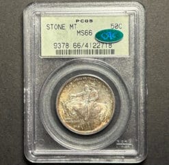 1925 Stone Mountain Commemorative Half Dollar certified PCGS OGH MS66 CAC Toned.