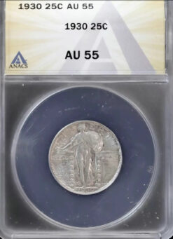 1930 Silver Standing Liberty QuarterSLQ 25c ANACS AU 55
