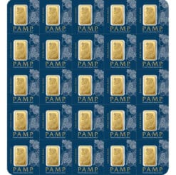 25x1 gram Gold Bar - PAMP Suisse - Fortuna - 999.9 Fine in Sealed Assay