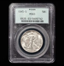 1945-S Walking Liberty Silver Half Dollar 50c - PCGS GRADED MS63