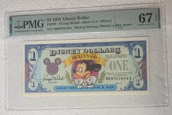 1993 $1 Block D-A Disney World PMG 67