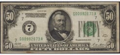 Fr.2100-G 1928 Chicago $50 Numeric Seal Federal Reserve Note Very Fine