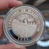 1989 Washington State Centennial 5 oz Silver Round. In capsule.
