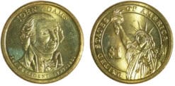 2007 John Adams Dollar Doubled Edge Lettering Error BU