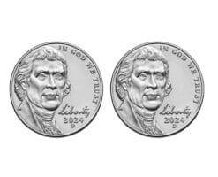 2024 Jefferson Nickel P & D Brilliant Uncirculated - 2 Pc Set