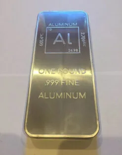 1 (One) Pound .999 Aluminum Bullion Bar By Unique Metals