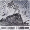 5X - 1 Oz.999 Fine Silver Square 2024 Trump Train Silver Bar BU Coin