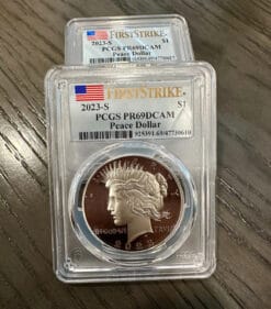 2023-S MORGAN Peace Silver Dollar $1 PCGS PR69DCAM First Strike Flag