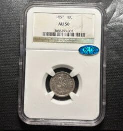 1857 10c NGC AU50 CAC
