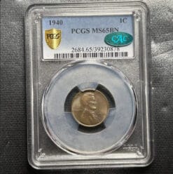 1940 1c PCGS MS65BN Toned CAC