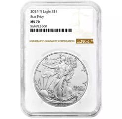2024 (P) $1 American Silver Eagle Star Privy NGC MS70 Brown Label