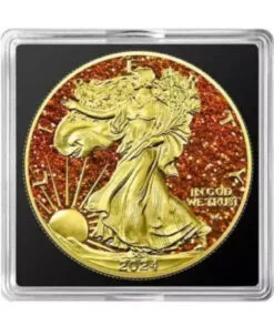 2024 American Silver Eagle 1 oz Silver Precious Gemstones Imperial Orange Topaz