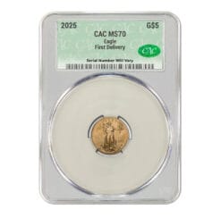 2025 $5 Gold Eagle - CAC MS70 First Delivery