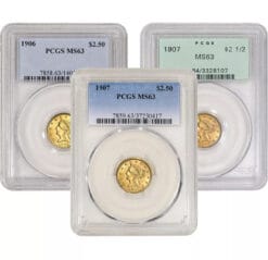 US Gold $2.50 Liberty Head Quarter Eagle - PCGS MS63 - Random Date and Label