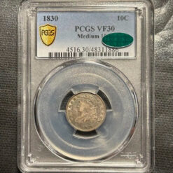 1830 Medium 10c Capped Bust Dime certified PCGS VF30 Toned CAC.