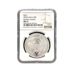 2020 South Africa 5 Rand Big 5 Leopard 1 oz Silver Coin - NGC MS 70