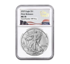 2025 Silver Eagle - In God We Trust Label - NGC MS70 First Releases