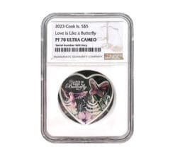 2023 Cook Islands $5 Brilliant Love Butterfly 20g Silver Coin - NGC PF 70 UCAM