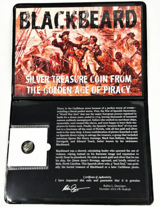 Blackbeard: Silver Treasure Coin from the Golden Age of Piracy (album) (half reale)