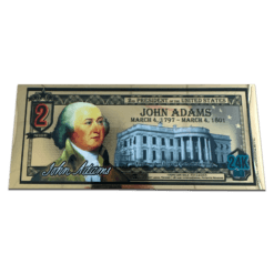 John Adams 2nd President - 100 mg 24k Gold Aurum Note